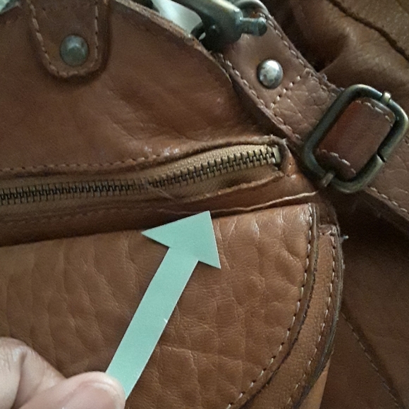 Leather purse, needs repairs, light brown - Picture 3 of 12